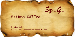 Szikra Géza névjegykártya