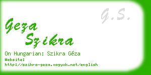 geza szikra business card